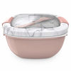 Picture of Bentgo Salad BPA-Free Lunch Container with Large 54-oz Bowl, 4-Compartment Bento-Style Tray for Salad Toppings and Snacks, 3-oz Sauce Container for Dressings, and Built-In Reusable Fork (Blush Marble)