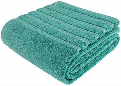 Picture of American Soft Linen Turkish Cotton Large, Jumbo Bath Towel 35x70 Premium & Luxury Towels for Bathroom, Maximum Softness & Absorbent Bath Sheet [Worth $34.95] - Turquoise Blue