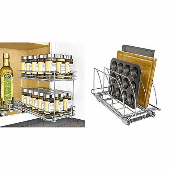 LYNK PROFESSIONAL Slide Out Spice Rack Pull Out Cabinet Organizer