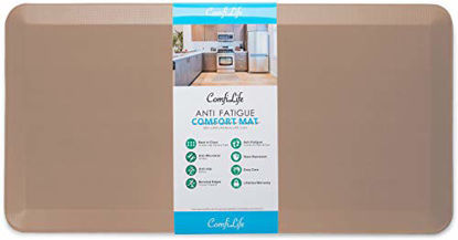 Picture of ComfiLife Anti Fatigue Floor Mat - 3/4 Inch Thick Perfect Kitchen Mat, Standing Desk Mat - Comfort at Home, Office, Garage - Durable - Stain Resistant - Non-Slip Bottom (24" x 70", Beige)