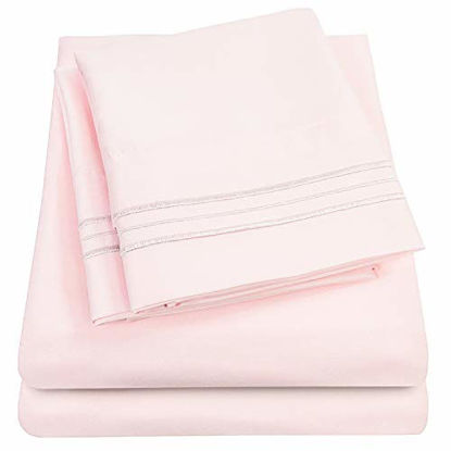 Picture of 1500 Supreme Collection Extra Soft Full Sheets Set, Pale Pink - Luxury Bed Sheets Set with Deep Pocket Wrinkle Free Hypoallergenic Bedding, Over 40 Colors, Full Size, Pale Pink