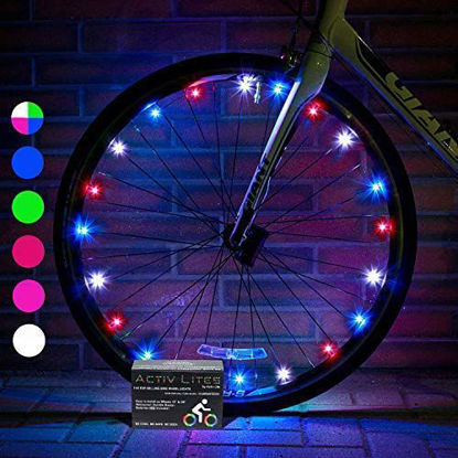 Picture of Activ Life Bike Lights (1 Wheel, Patriotic) Fitness Gifts for Men Who Have Everything Best Son Daughter Grandson Granddaughter Niece Nephew Fun Sports Presents Xmas 2020 Cool Ideas for Women
