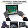 Picture of TRENDOUX Driving Gloves, Unisex Knit Winter Touchscreen Glove Men Women Texting Smartphone - Elastic Cuff - Thermal Wool Lining - Stretchy Material Black White - L
