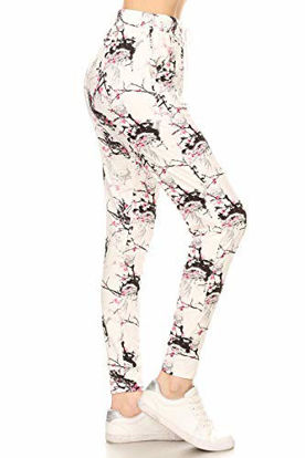 Picture of Leggings Depot JGA-S701-S Floralsque Printed Jogger Pants w/Pockets, Small