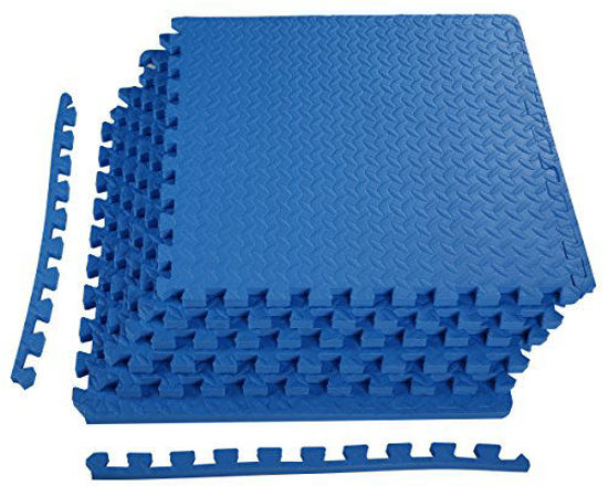 GetUSCart- BalanceFrom Puzzle Exercise Mat with EVA Foam Interlocking Tiles  3/4 Thick, 24 Square Feet, Blue