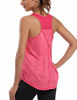 Picture of Aeuui Workout Tops for Women Mesh Racerback Tank Yoga Shirts Gym Clothes Rose Red