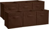 Picture of Amazon Basics Collapsible Fabric Storage Cubes Organizer with Handles, Brown - Pack of 6