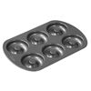 Picture of Wilton 6-Cavity Doughnut Baking Pan, Makes Individual Full-Sized 3 3/4" Donuts or Baked Treats, Non-Stick and Dishwasher Safe, Enjoy or Give as Gift, Metal (1 Pan)