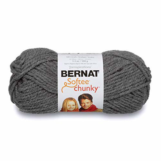 GetUSCart Bernat Softee Chunky Yarn, 3.5 Oz, Gauge 6 Super Bulky, True Grey
