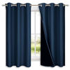 Picture of NICETOWN 100% Blackout Curtain Panels, Thermal Insulated Black Liner Curtains for Nursery Room, Noise Reducing and Heat Blocking Drapes for Windows (Set of 2, Navy, 42" Wide by 63" Long)