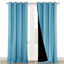 Picture of NICETOWN 100% Sun Blocking Curtains, Sound Proof Drapes with Black Backing, Full Light Blocking Panels for Patio Sliding Door (Teal Blue, 1 Pair, 52 inches x 108 inches)