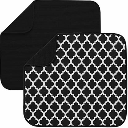 S&T XL Reversible Microfiber Dish Drying Mat - Teal - 18 x 24 