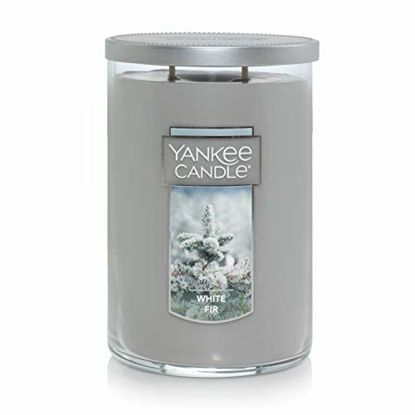 Picture of Yankee Candle Large Jar 2 Wick White Fir Scented Tumbler Premium Grade Candle Wax with up to 110 Hour Burn Time