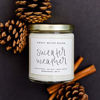 Picture of Sweet Water Decor Sweater Weather Candle | Woods, Warm Spice, and Citrus Autumn Scented Soy Wax Candle for Home | 9oz Clear Glass Jar, 40 Hour Burn Time, Made in the USA