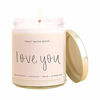 Picture of Sweet Water Decor, Love You Candle | Mahogany Teakwood Scented Soy Wax Candle for Home | Valentine's Day Gifts | 9oz Clear Glass Jar, 40 Hour Burn Time