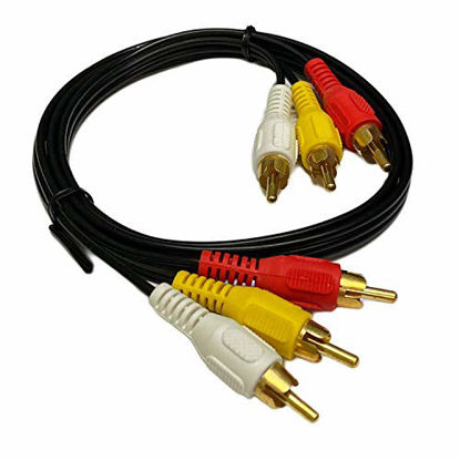 Picture of 6FT RCA M/Mx3 Audio/Video Cable Gold Plated - Audio Video RCA Cable 6ft