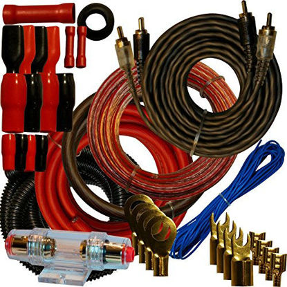 Picture of 4 Gauge Amplfier Power Kit for Amp Install Wiring Complete RCA Cable RED 2800W
