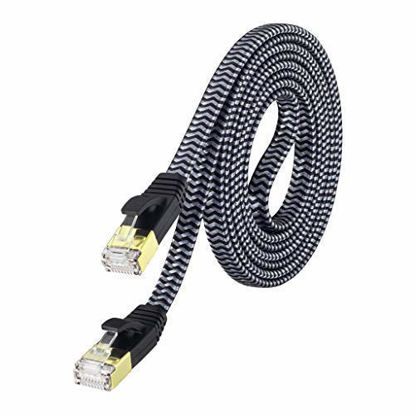 Picture of Cat 7 Ethernet Cable 20 ft, MORELECS Nylon Braided Cat 7 Internet Cable 20 ft Ethernet Cable RJ45 Network Cable Cat7 LAN Cable for PC Laptop Modem Router Cable Ethernet
