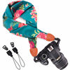 Picture of Wolven Soft Scarf Camera Neck Shoulder Strap Belt Compatible with All DSLR/SLR/Digital Camera (DC) / Instant Camera/Polaroid Etc, Green Flower