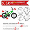 Picture of RoyalBaby Kids Bike Boys Girls Freestyle BMX Bicycle with Training Wheels Gifts for Children Bikes 12 Inch Green
