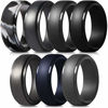 Picture of ThunderFit Silicone Rings for Men - 7 Rings Step Edge Rubber Wedding Bands 10mm Wide - 2.5mm Thick (10.5-11 (20.6mm))