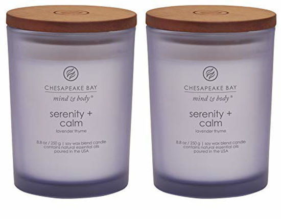 Picture of Chesapeake Bay Candle Scented Candles, Serenity + Calm (Lavender Thyme) Medium (2-Pack)