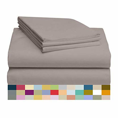 Picture of LuxClub 4 PC Sheet Set Bamboo Sheets Deep Pockets 18" Eco Friendly Wrinkle Free Sheets Hypoallergenic Anti-Bacteria Machine Washable Hotel Bedding Silky Soft - Mocha Twin