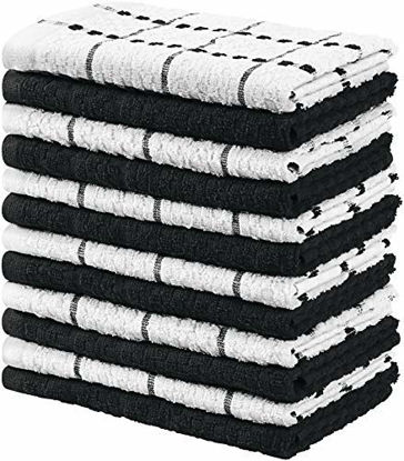 Picture of Utopia Towels Kitchen Towels, 15 x 25 Inches, 100% Ring Spun Cotton Super Soft and Absorbent Black Dish Towels, Tea Towels and Bar Towels, (Pack of 12)