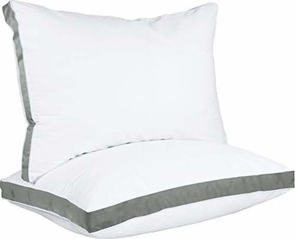 Picture of Utopia Bedding Gusseted Pillow (2-Pack) Premium Quality Bed Pillows - Side Back Sleepers - Grey Gusset - Queen - 18 x 26 Inches