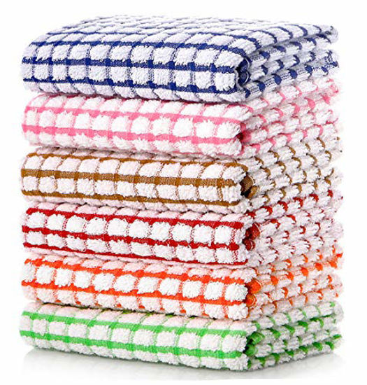 Kitchen Dish Towels, 16 Inch X 25 Inch Bulk Cotton Kitchen Towels, 6 Pack Dish  Cloths For Dish Rags For Drying Dishes Clothes And Dish Towels