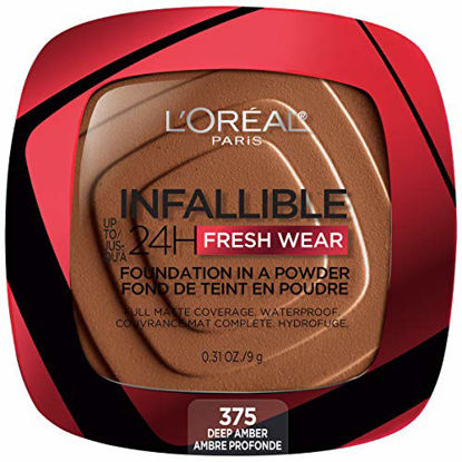 Picture of L'Oreal Paris Infallible Fresh Wear Foundation in a Powder, Up to 24H Wear, Deep Amber, 0.31 oz.