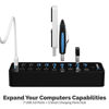 Picture of Sabrent 60W 10-Port USB 3.0 Hub Includes 3 Smart Charging Ports with Individual Power Switches and LEDs + 60W 12V/5A Power Adapter (HB-B7C3)