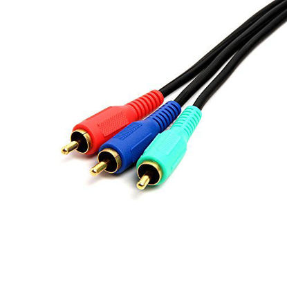 Picture of Cmple - 3-RCA Male to 3RCA Male RGB Component Video Cable for HDTV - 6 Feet