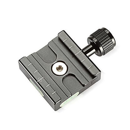 Picture of Neewer Aluminium 50mm Quick Release Plate QR Clamp 3/8-inch with 1/4-inch Adapter and Built-in Bubble Level Compatible with Benro Acratech Kirk Wimberley Gitzo Manfrotto RRS Arca Swiss