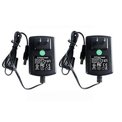 Picture of 2 Pack AC Adapter DC 12V 2A Power Supply 5.5mm x 2.1mm for CCTV Cameras DVR Strip LED UL Listed FCC