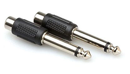 Picture of Hosa GPR-101 RCA to 1/4 inch TS Adaptors (2 pieces), Black