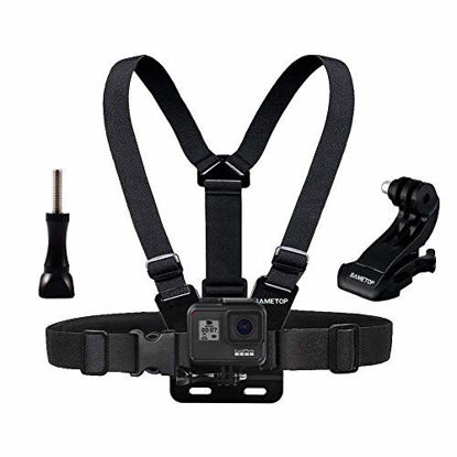 Picture of Sametop Chest Mount Harness Chesty Strap Compatible with GoPro Hero 9 Black, 8 Black, Hero 7 Black, 7 Silver, 7 White, Hero 6, 5, 4, Session, 3+, 3, 2, 1, Hero (2018), Fusion, DJI Osmo Action Cameras