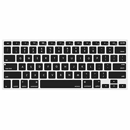 Picture of MOSISO Silicone Keyboard Cover Compatible with MacBook Pro 13/15 Inch (with/Without Retina Display, 2015 or Older Version),Older MacBook Air 13 Inch (A1466 / A1369, Release 2010-2017), Black