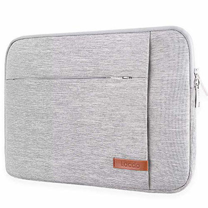 Picture of Lacdo 13 inch Laptop Sleeve Case for 13 inch New MacBook Pro A2338 M1 A2251 A2289 A2159 A1989 A1706 A1708 | 13 inch New MacBook Air A2337 M1 A2179 A1932 | 12.9" New iPad Pro 4th 3rd Computer Bag, Gray