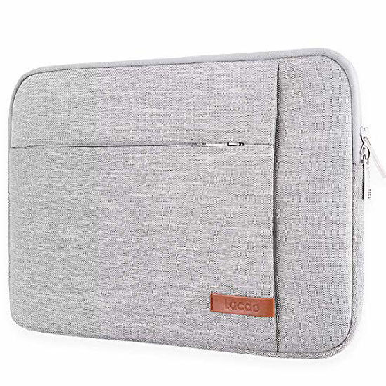 Picture of Lacdo 13 inch Laptop Sleeve Case for 13 inch New MacBook Pro A2338 M1 A2251 A2289 A2159 A1989 A1706 A1708 | 13 inch New MacBook Air A2337 M1 A2179 A1932 | 12.9" New iPad Pro 4th 3rd Computer Bag, Gray