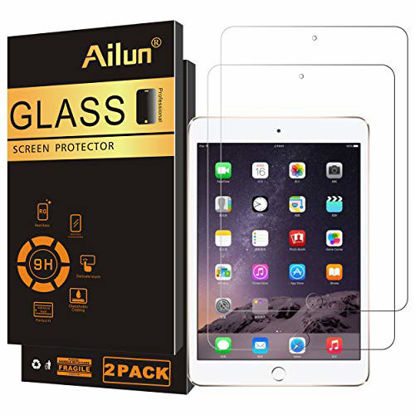 Picture of Ailun Screen Protector Compatible for iPad Mini 1 2 3 Tempered Glass 9H Hardness 2Pack Compatible with Apple iPad Mini 1 2 3 Ultra Clear 2.5D Edge Anti Scratch Case Friendly