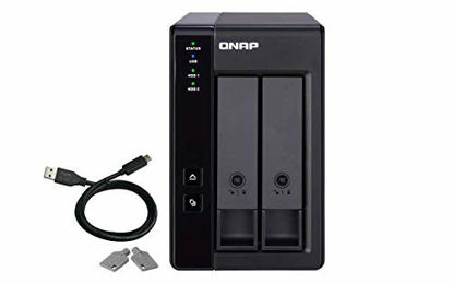 Picture of QNAP TR-002 2 Bay Hard Drive Enclosure Direct Attached Storage (DAS) with Hardware RAID USB 3.2 Gen 2 Type-C