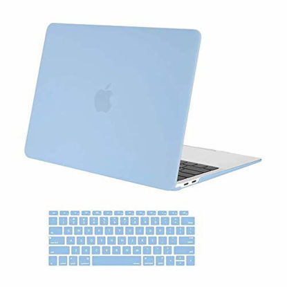 Picture of MOSISO Compatible with MacBook Air 13 inch Case 2020 2019 2018 Release A2337 M1 A2179 A1932 Retina Display with Touch ID, Protective Plastic Hard Shell Case & Keyboard Cover Skin, Airy Blue