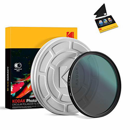 Picture of KODAK 62mm CPL Lens Filter | Circular Polarizing Filter Removes Reflections from Glass & Water, Enhances Contrast Improves Color Saturation, Super Slim, Multi-Coated 12-Layer Nano Glass & Mini Guide