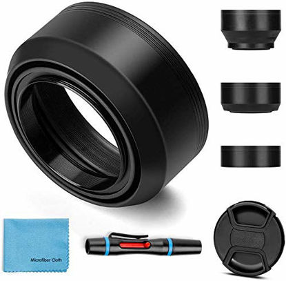 Picture of 49mm Lens Hood Universal Collapsible Lens Sun Shade Hood with Centre Pinch Lens Cap for Canon Nikon Sony Pentax Olympus Fuji Camera