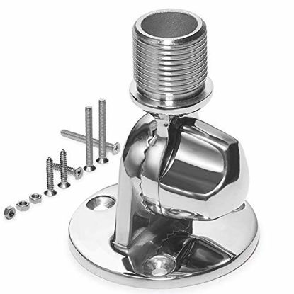 Picture of ZOMCHAIN Ratchet Rail Mount, Marine VHF Antenna Mounts,316 Stainless Steel Adjustable Base Mount for Boat