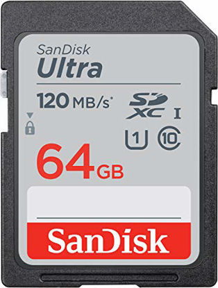 Picture of SanDisk 64GB Ultra SDXC UHS-I Memory Card - 120MB/s, C10, U1, Full HD, SD Card - SDSDUN4-064G-GN6IN