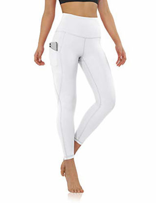 Picture of ODODOS Women's 7/8 Yoga Leggings with Pockets, High Waisted Workout Sports Running Tights Athletic Pants-Inseam 25", White, XX-Large