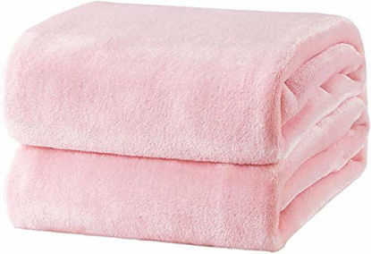 Picture of Bedsure Fleece Blanket Throw Size Pink Lightweight Throw Blanket Super Soft Cozy Microfiber Blanket