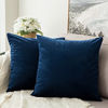 Picture of MIULEE Pack of 2 Velvet Soft Solid Decorative Square Throw Pillow Covers Set Cushion Case for Sofa Bedroom Car 16 x 16 Inch 40 x 40 cm Dark Blue